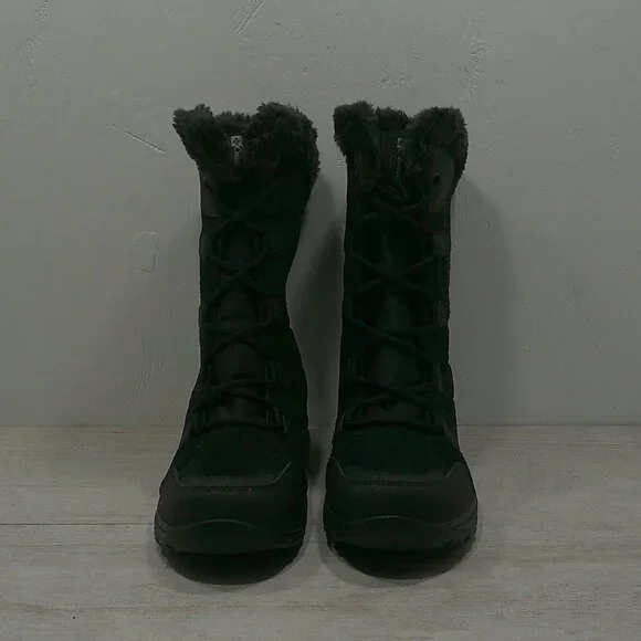 Columbia Ice Maiden II Black Quilted Waterproof Lace up Snow Winter Boots SZ 8 - Picture 7 of 12